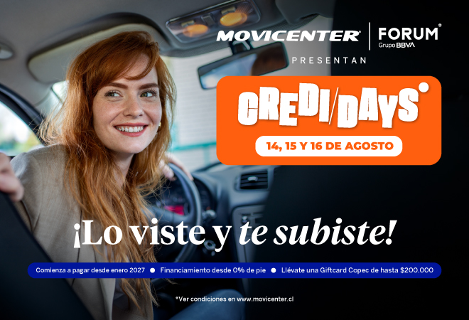 Llega Credidays a Movicenter: 3 días para comprar tu auto con condiciones únicas de financiamiento